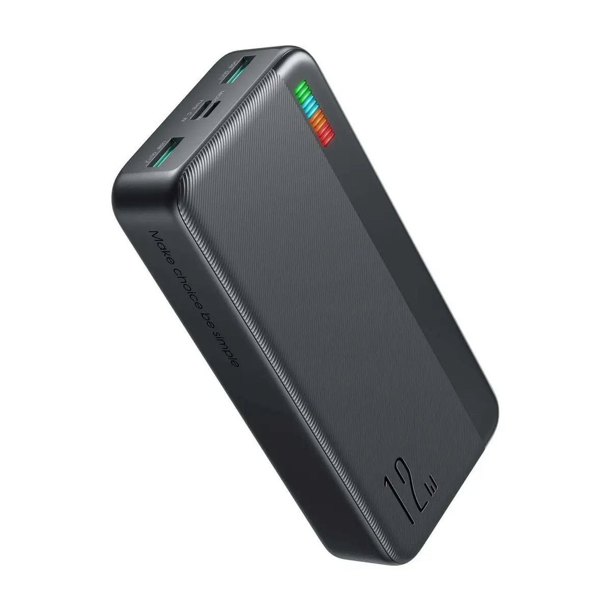 JOYROOM JR-T017 Dazzling Series LED Power Indicator Power Bank – Color: Black – View 1
