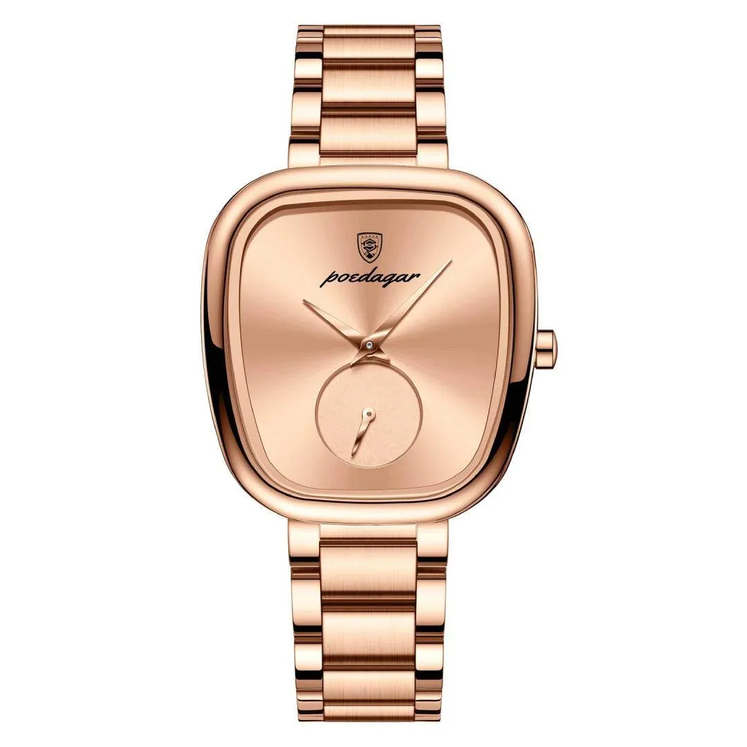 Poedagar 783 Luxury Stainless Steel Quartz Women’s Watch – Dial Color: Rose, Strap Color: Rose – View 1