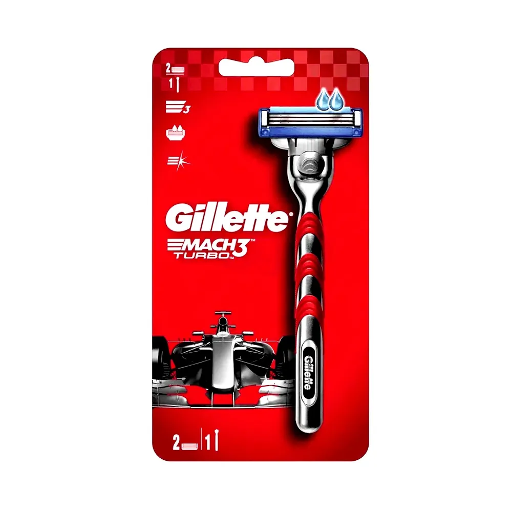 Gillette Mach3 Turbo 2 in 1 Men's Shaving Razor – View 1