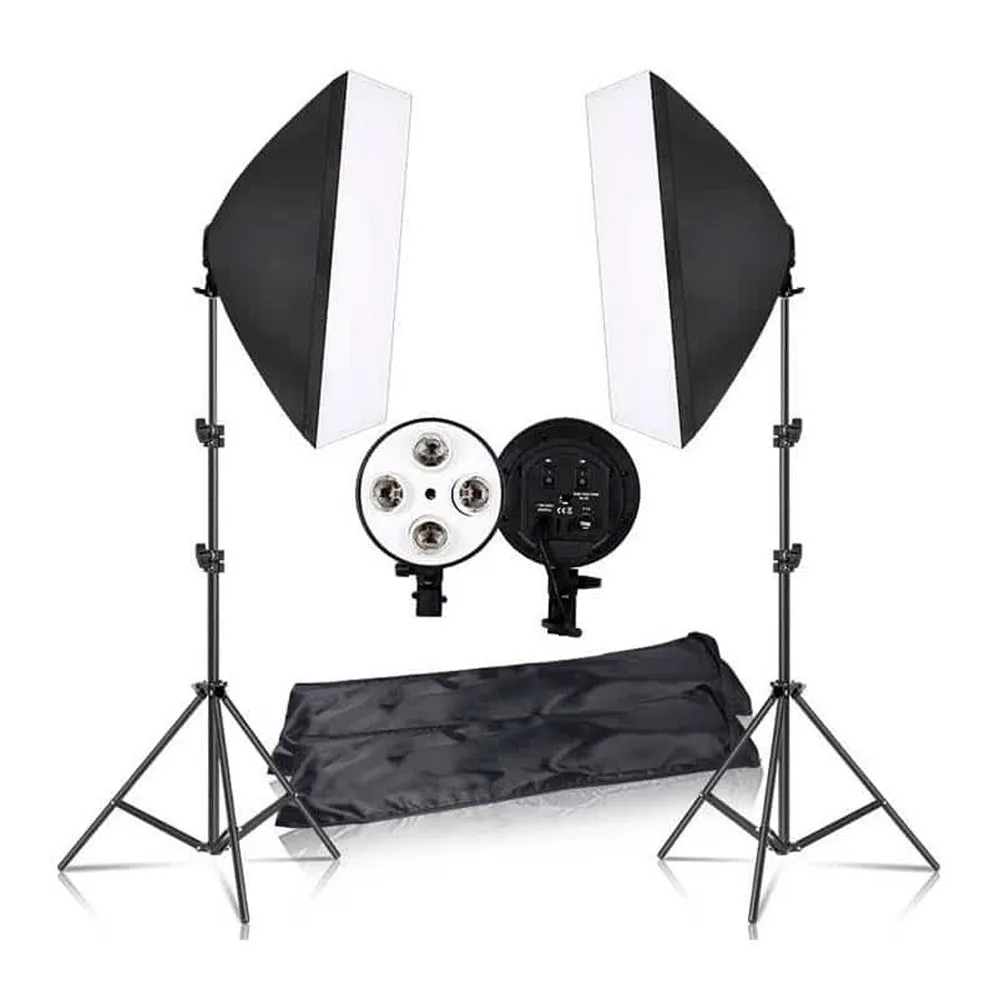 Photography 50x70CM Lighting Four Lamp Softbox Kit With Base Holder – View 1