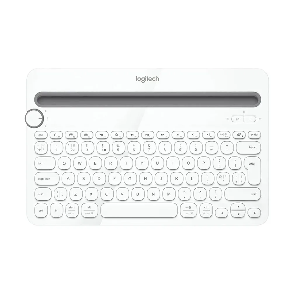 Logitech K480 Bluetooth Multi-Device Keyboard – Color: White – View 1