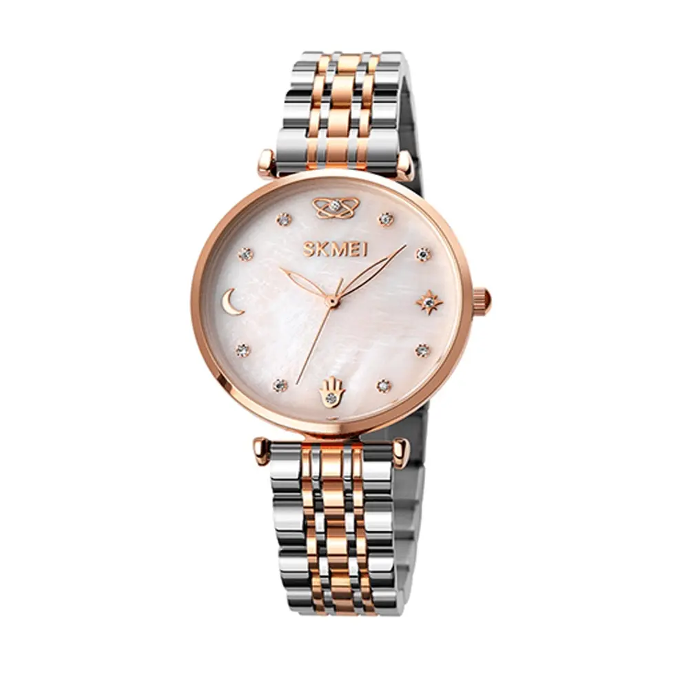 Skmei 1800 Quartz Stainless Steel Women’s Watch – Dial Color: Brown, Strap Color:  Brown  – View 1