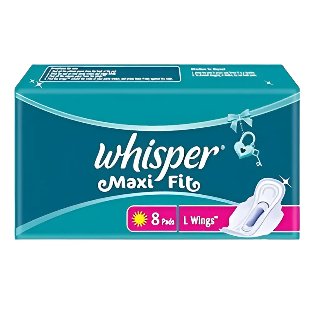 Whisper Maxi Fit Large Wings Sanitary Pads – Pack Of: 8 pcs – View 1