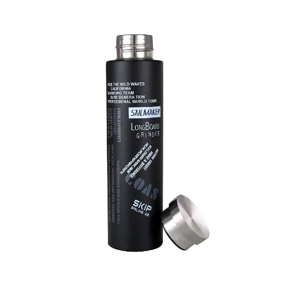 Sport High-quality Stainless Steel Water Bottle 500 ml – Capacity: 500 ml, Color: Black – View 1
