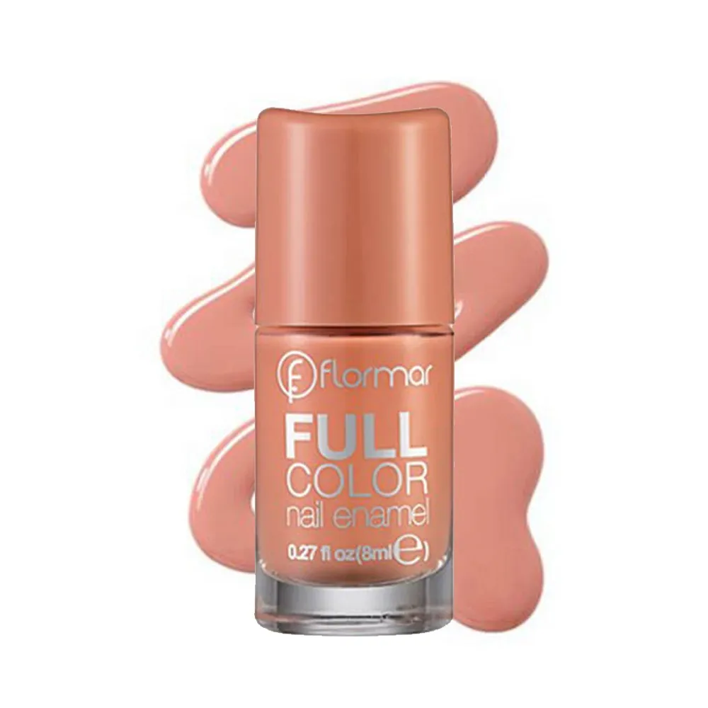 Flormar Full Color Nail Enamel FC45 Peach Sparkles Nail Polish – View 1
