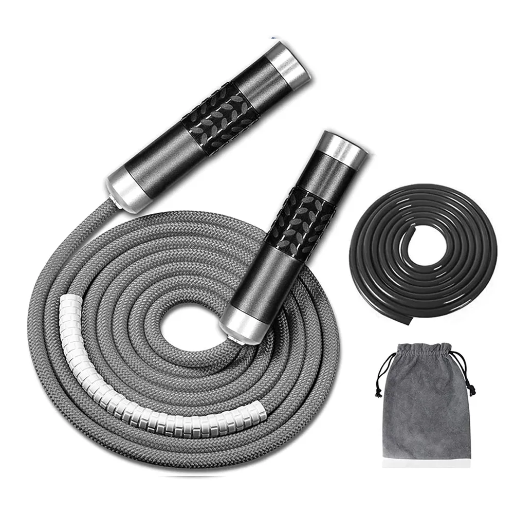 Redify Tangle-Free Weighted Jump Rope for MMA Boxing and Fitness Training – Color: Gray – View 1