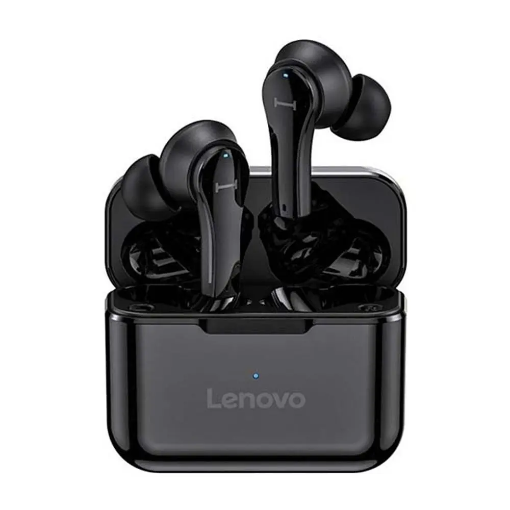 Lenovo QT82 TWS Wireless Bluetooth Dual Earbuds – Color: Black – View 1