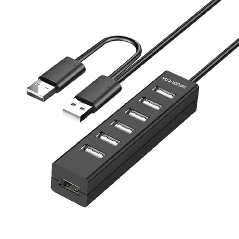 Yuanxin YXH-19 Y Cable 7 Port USB 2.0 Hub With Power Adapter – View 1