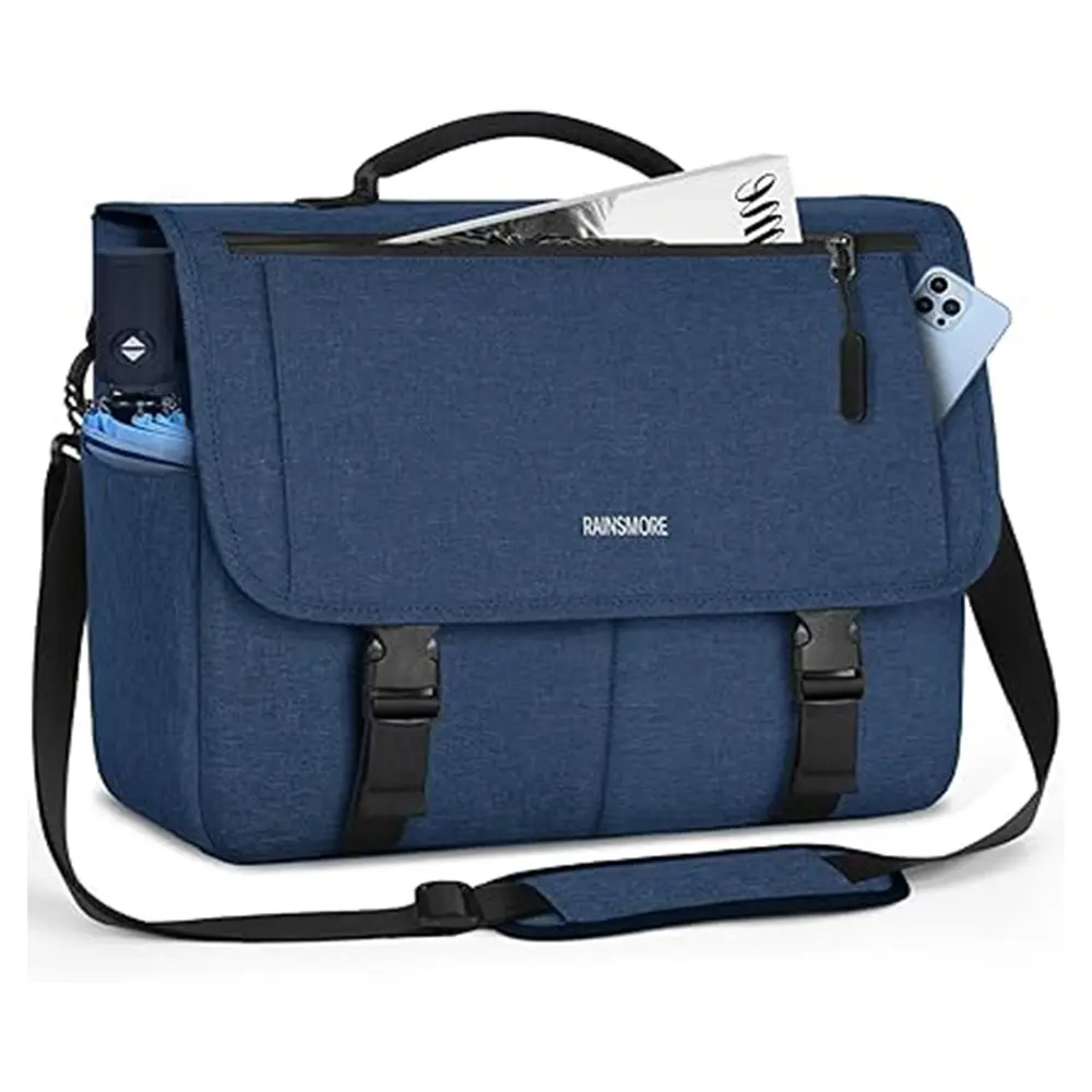 RAINSMORE Water Resistant Casual Satchel Office Work Bag – Color: Blue – View 1