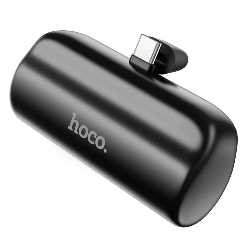 HOCO J106 5000mAh LED Power Indicator Mini Pocket Power Bank – Color: Black – View 1