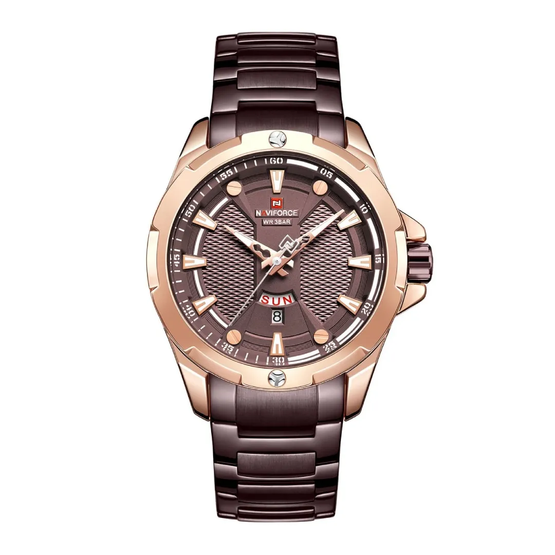 NAVIFORCE NF9161 Stainless Steel Analog Men's Watch – Dial Color: Rose, Strap Color: Rose – View 1