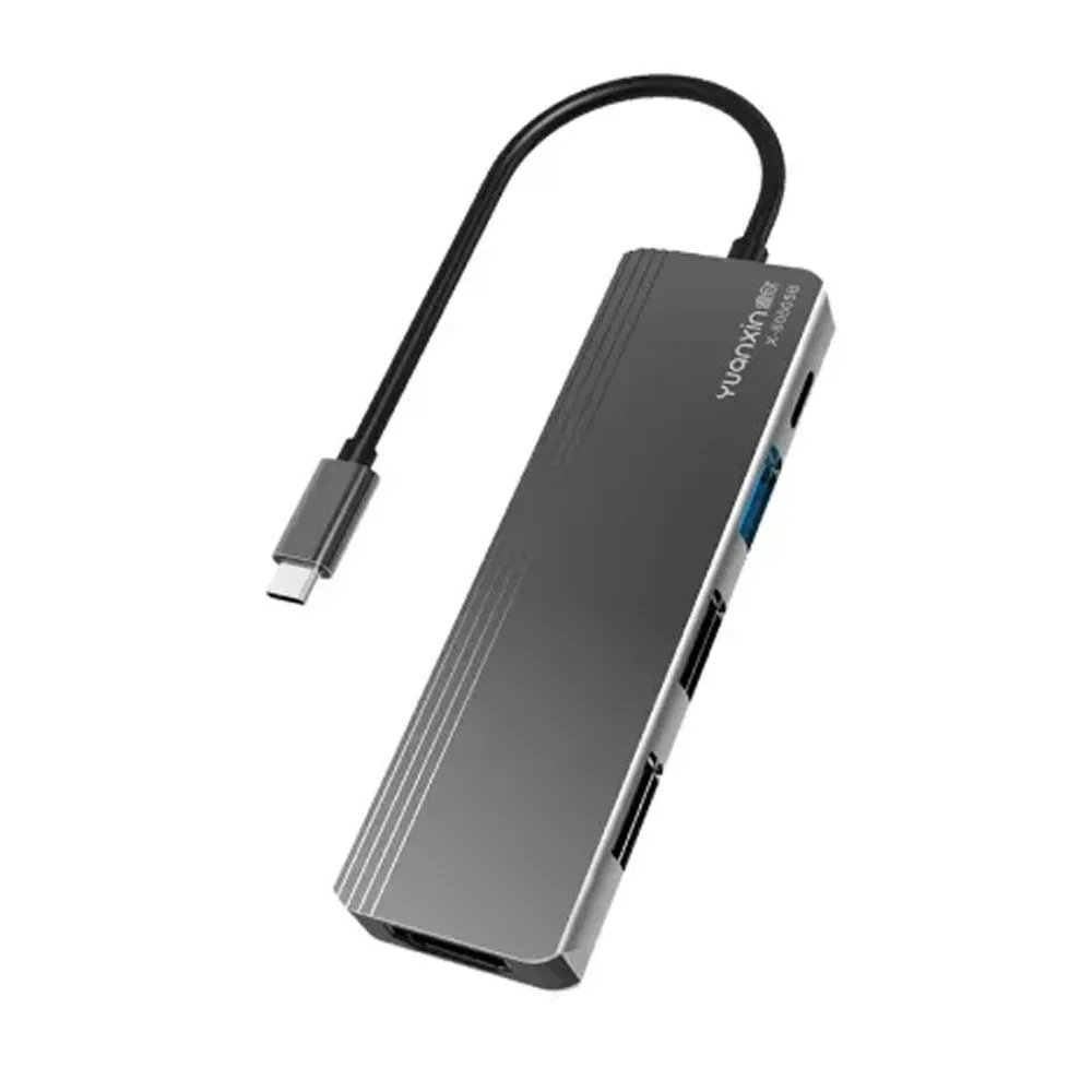 Yuanxin X-80505B Aluminium Multiport 5 in 1 Type C Hub – View 1