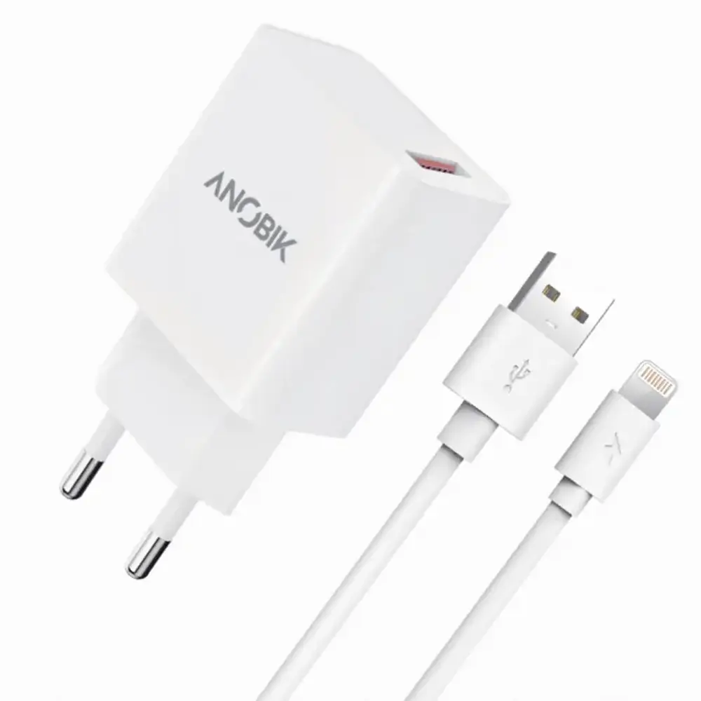 Anobik 20W SmartCharge Turbo Charger with Fast Charging & Lightning Cable – View 1