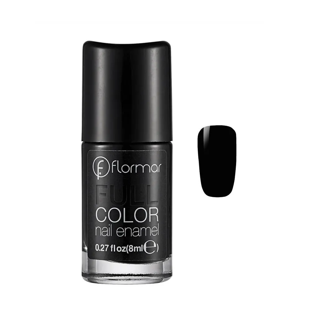 Flormar Full Color Nail Enamel FC32 Victory of Black Nail Polish – View 1