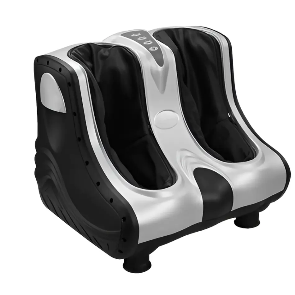 Heat-Enabled Electric Foot & Kneading Leg Massager – Color: White – View 1