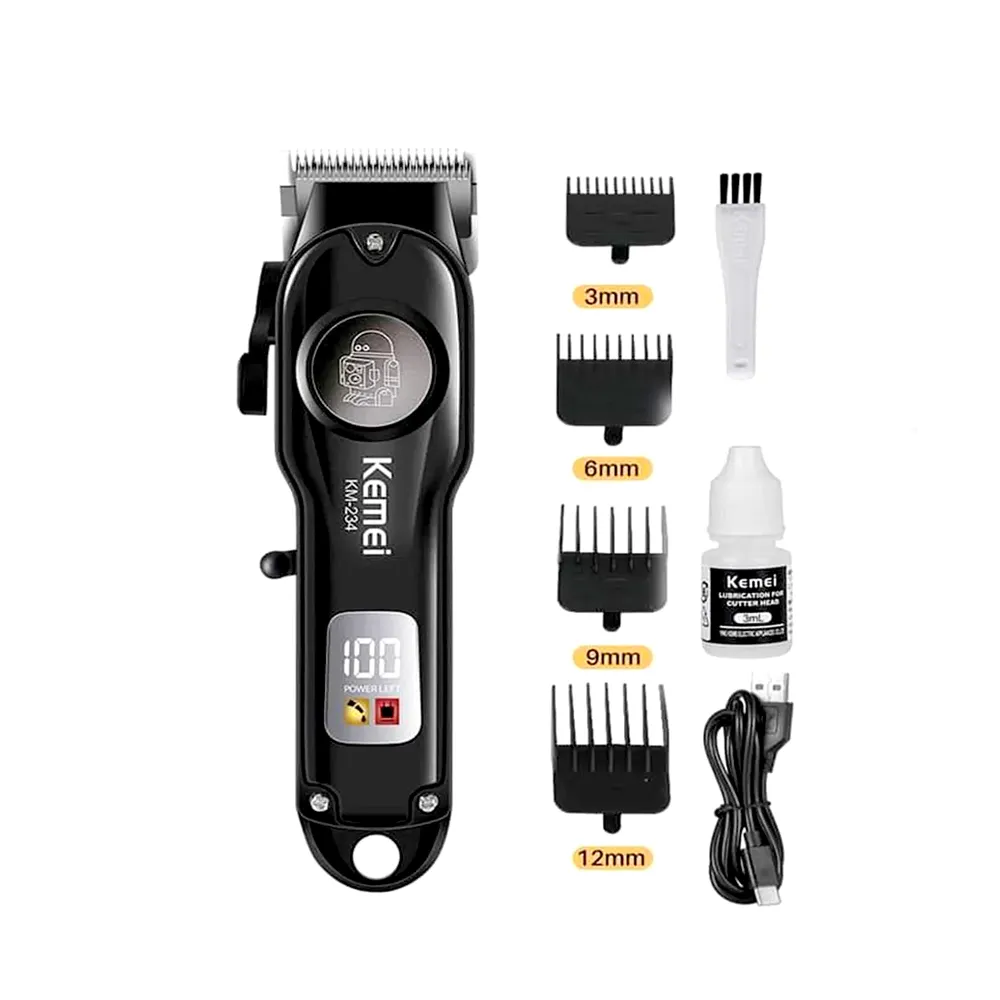 Kemei KM-234 Professional Beard & Hair Clipper Trimmer – Color: Black – View 1