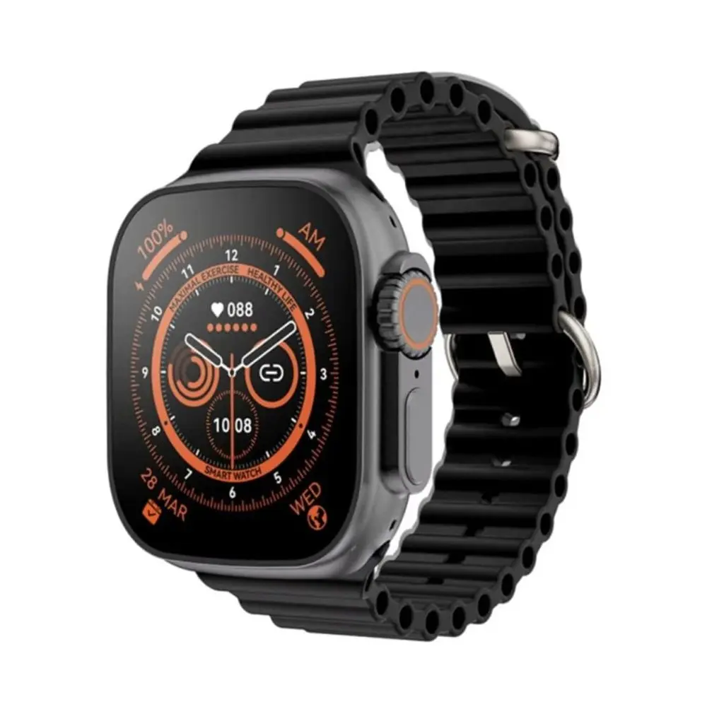 Newest T800 Ultra Smartwatch Series 8 with Wireless Charging – Color: Black – View 1