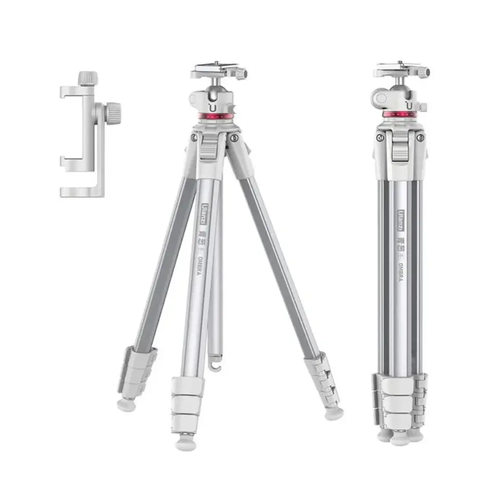 Ulanzi MT-55 Ombra Travel 360 Degree Rotatable Ball Head 8kg Load Capacity Tripod – Color: White – View 1