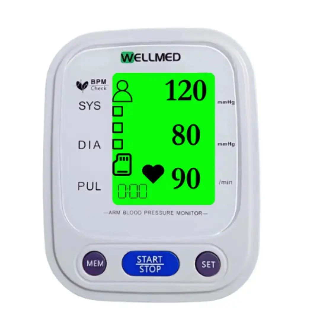Wellmed B01 Automatic Oscillometric Blood Pressure Monitor with Voice Guidance – View 1