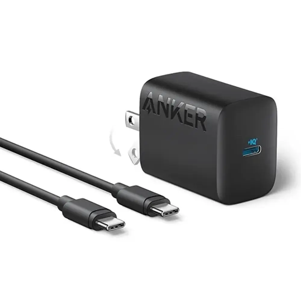 Anker 312 30W USB-C Fast Charging Adapter with 5ft USB-C Cable – Color: Black – View 1