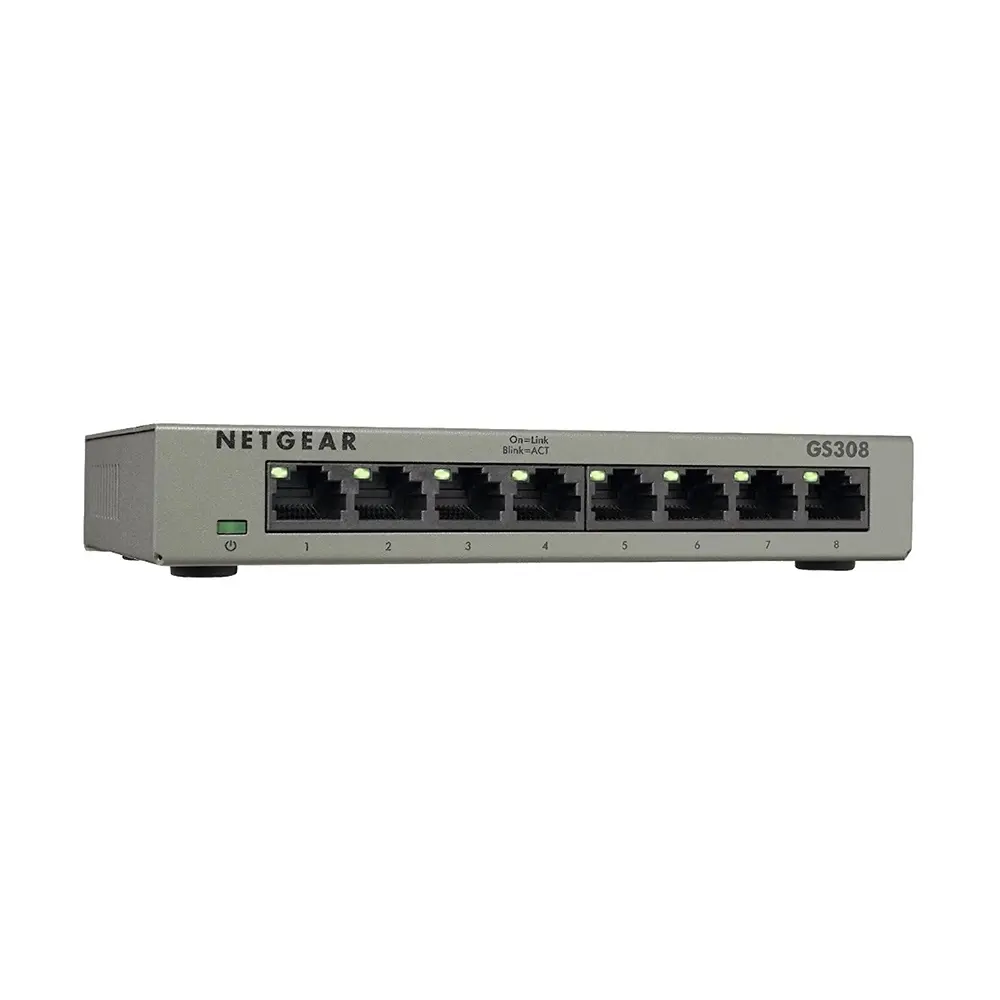 Netgear GS308 8-Port Gigabit Ethernet Unmanaged Essentials Switch – View 1