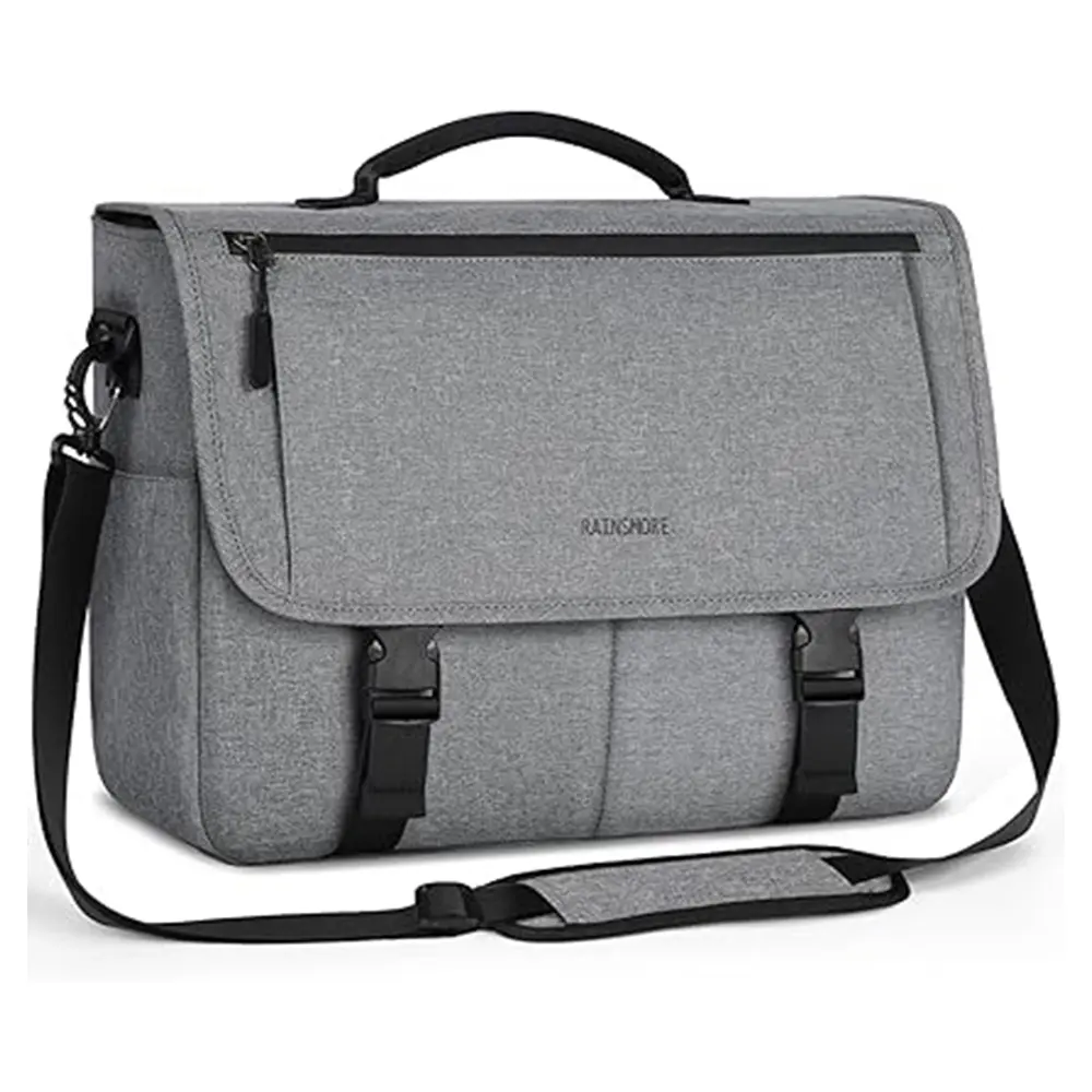 RAINSMORE Water Resistant Casual Satchel Office Work Bag – Color: Gray – View 1
