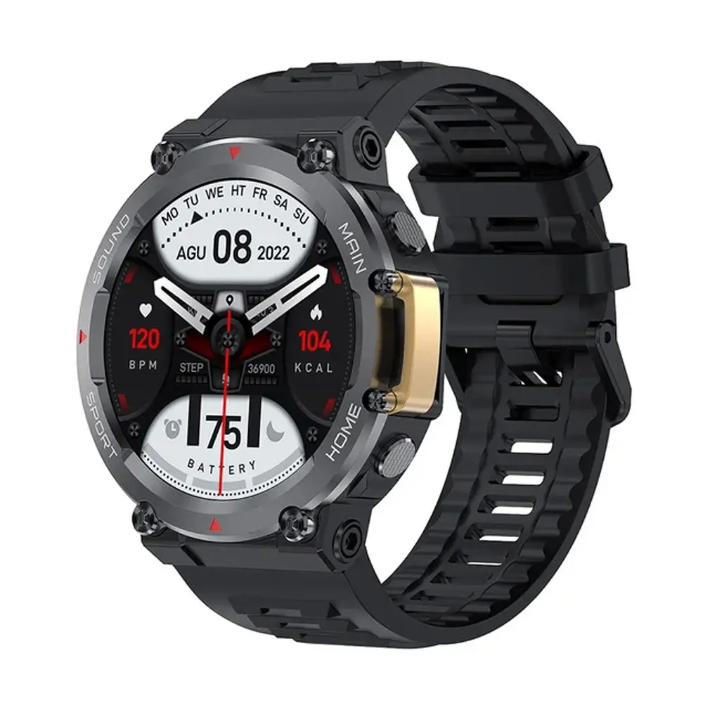Microwear Run2 Sports Bluetooth Call Smartwatch – Color: Black – View 1
