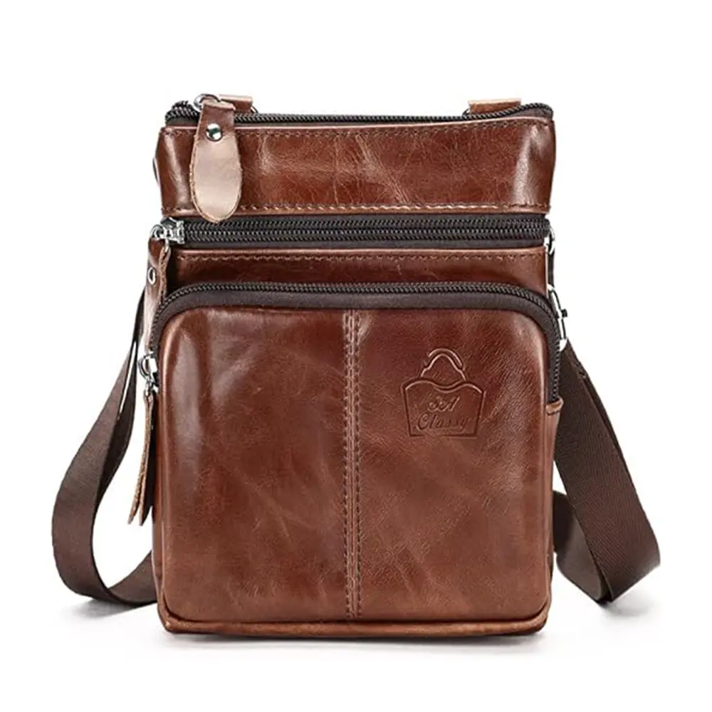 Genuine Leather Elegant Travel Waterproof Messenger Bag – View 1