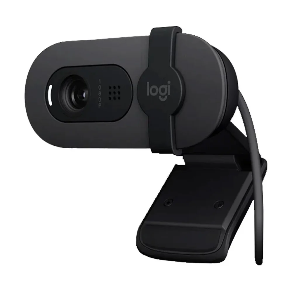 Logitech Brio 100 Full HD Privacy Shutter Webcam – Color: Black – View 1