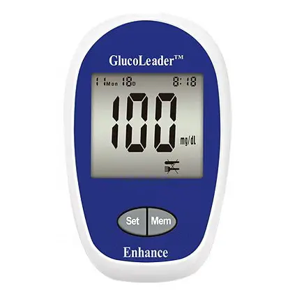 GlucoLeader Enhance Self-Monitoring Blood Glucose System – Color: Blue – View 1