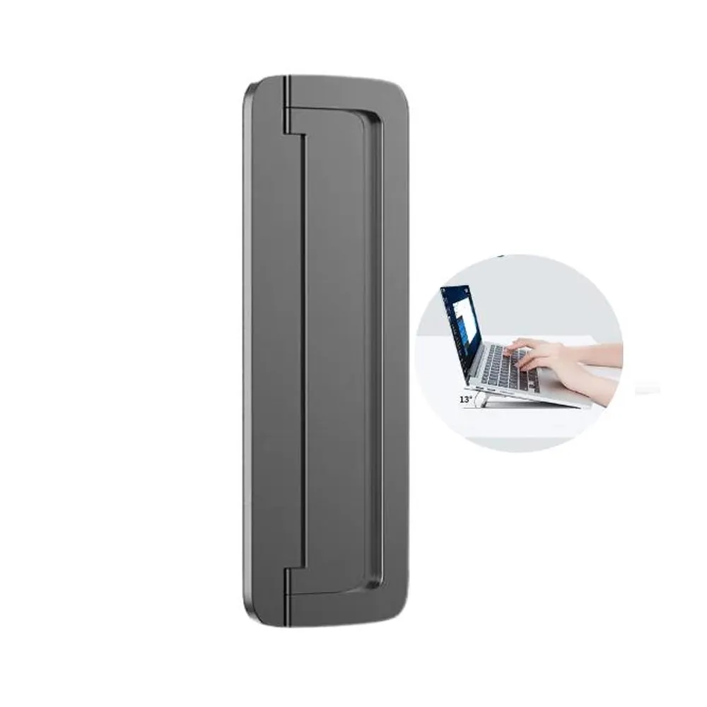 WIWU S900 Folding Adjustable Aluminum Portable Gray Laptop Stand – View 1