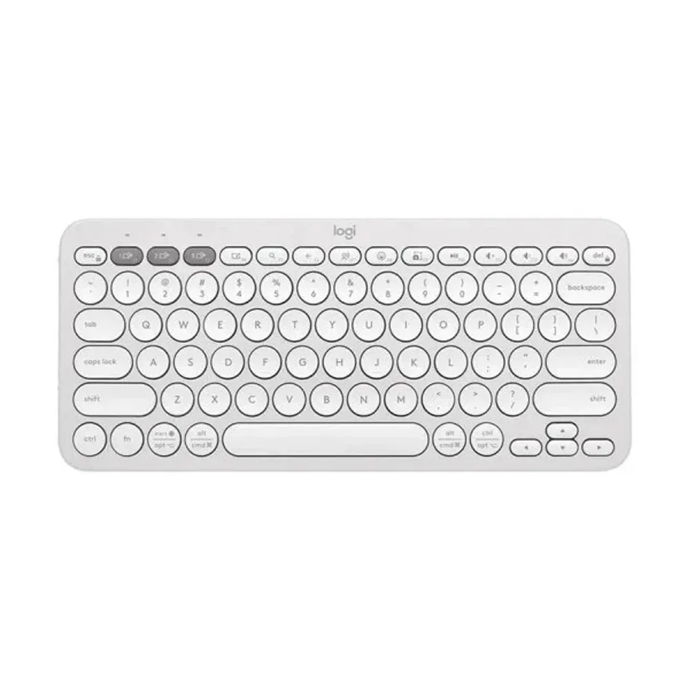 Logitech K380S PEBBLE KEYS 2 Multi-Device Wireless Keyboard – Color: White – View 1