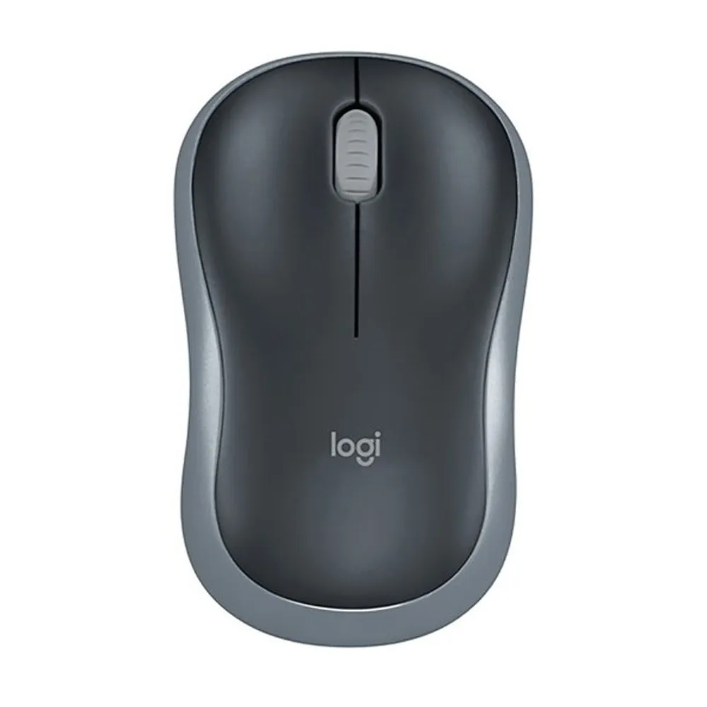 Logitech M185 Compact Optical Wireless Mouse – Color: Gray – View 1