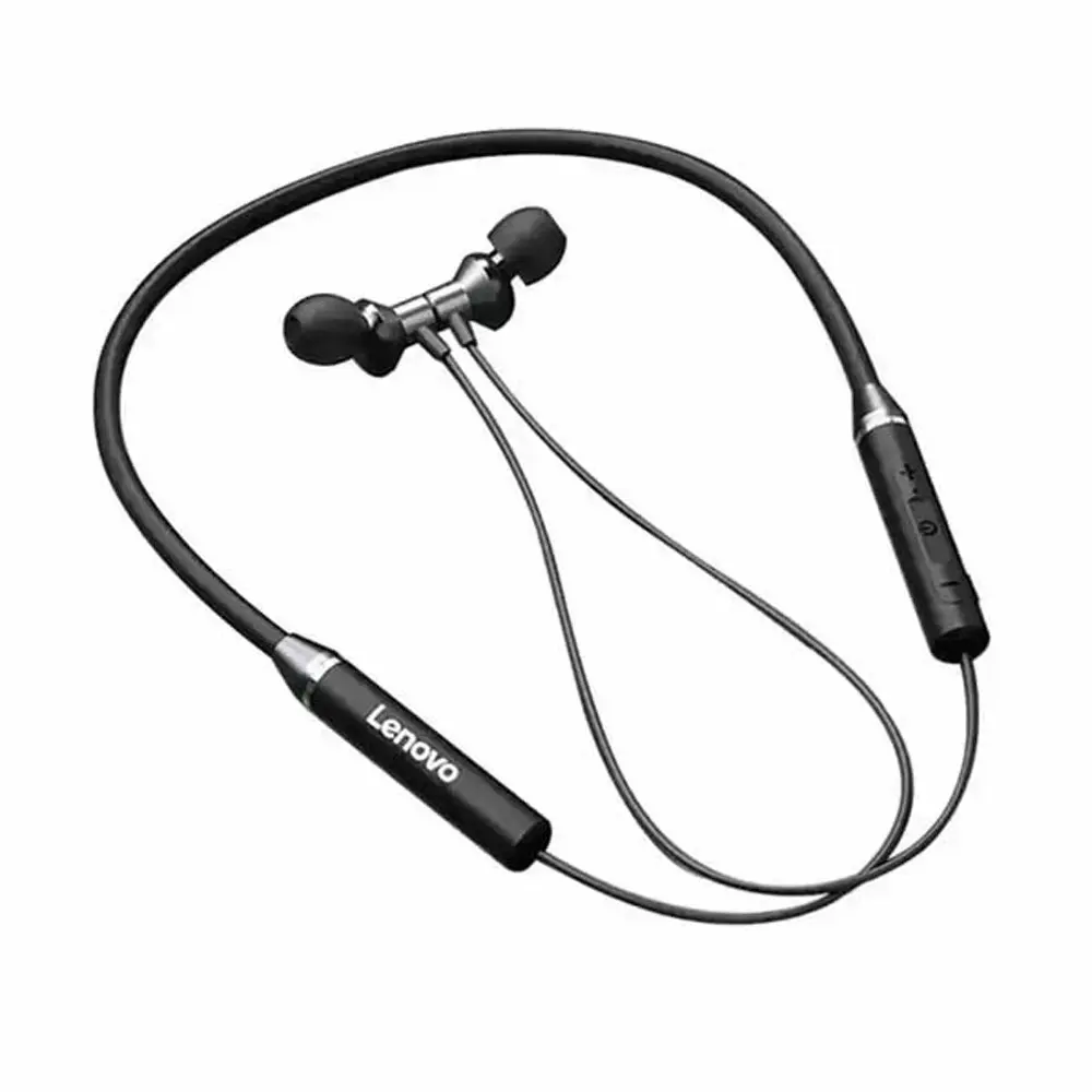 Lenovo QE03 Wireless Neckband Bluetooth Earphones – Color: Black – View 1