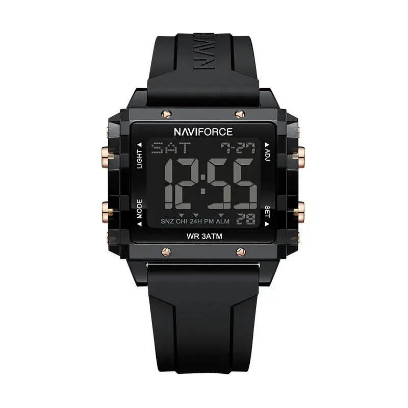 NAVIFORCE NF7101 Casual Sports Electronic Women's Watch  – Dial Color: Black, Strap Color: Black – View 1