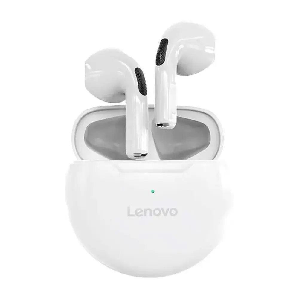 Lenovo HT38 True Wireless Bluetooth Earbuds – Color: White – View 1