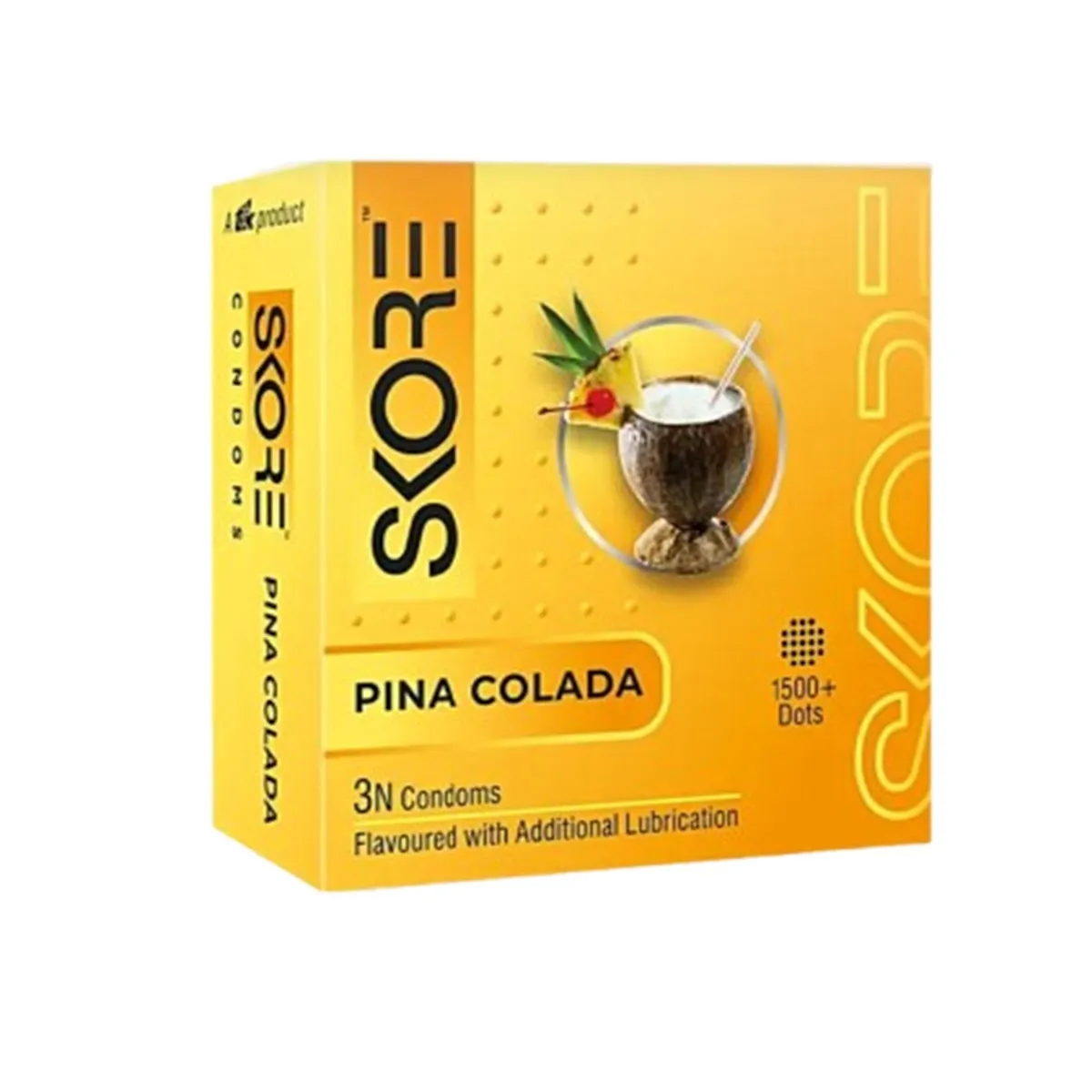 Skore Pinacolada 1500+ Dotted & Flavored Condoms - 3Pcs Pack – View 1