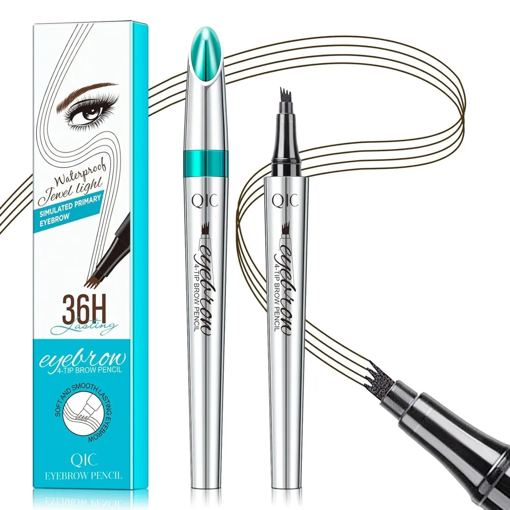 QIC Eyebrow Pencil 4 Tip Microblade Eyebrow Pen Waterproof Red Brown 03 – View 1