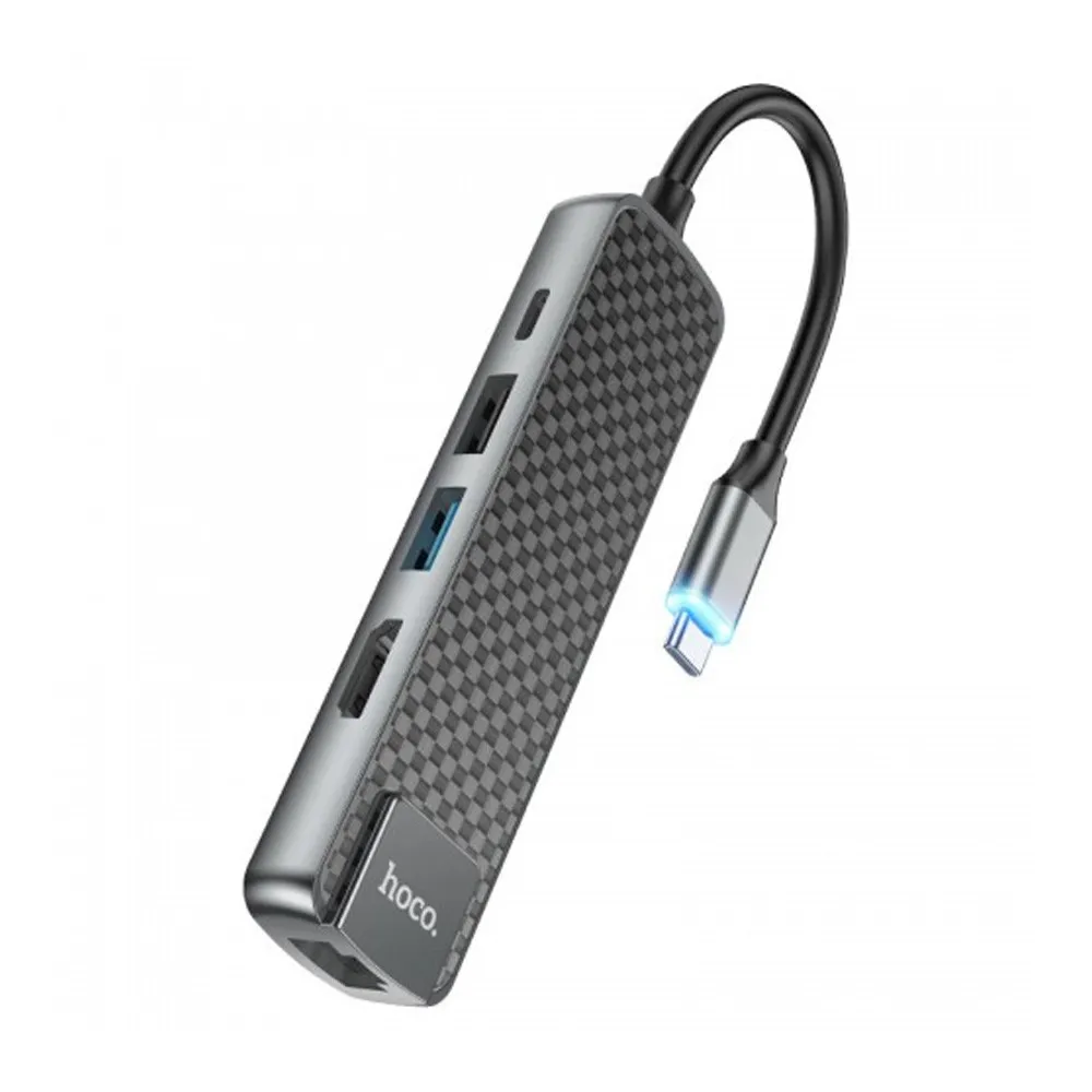 Hoco HB23 Easy view 5-in-1 Multimedia USB Type-C Hub – View 1