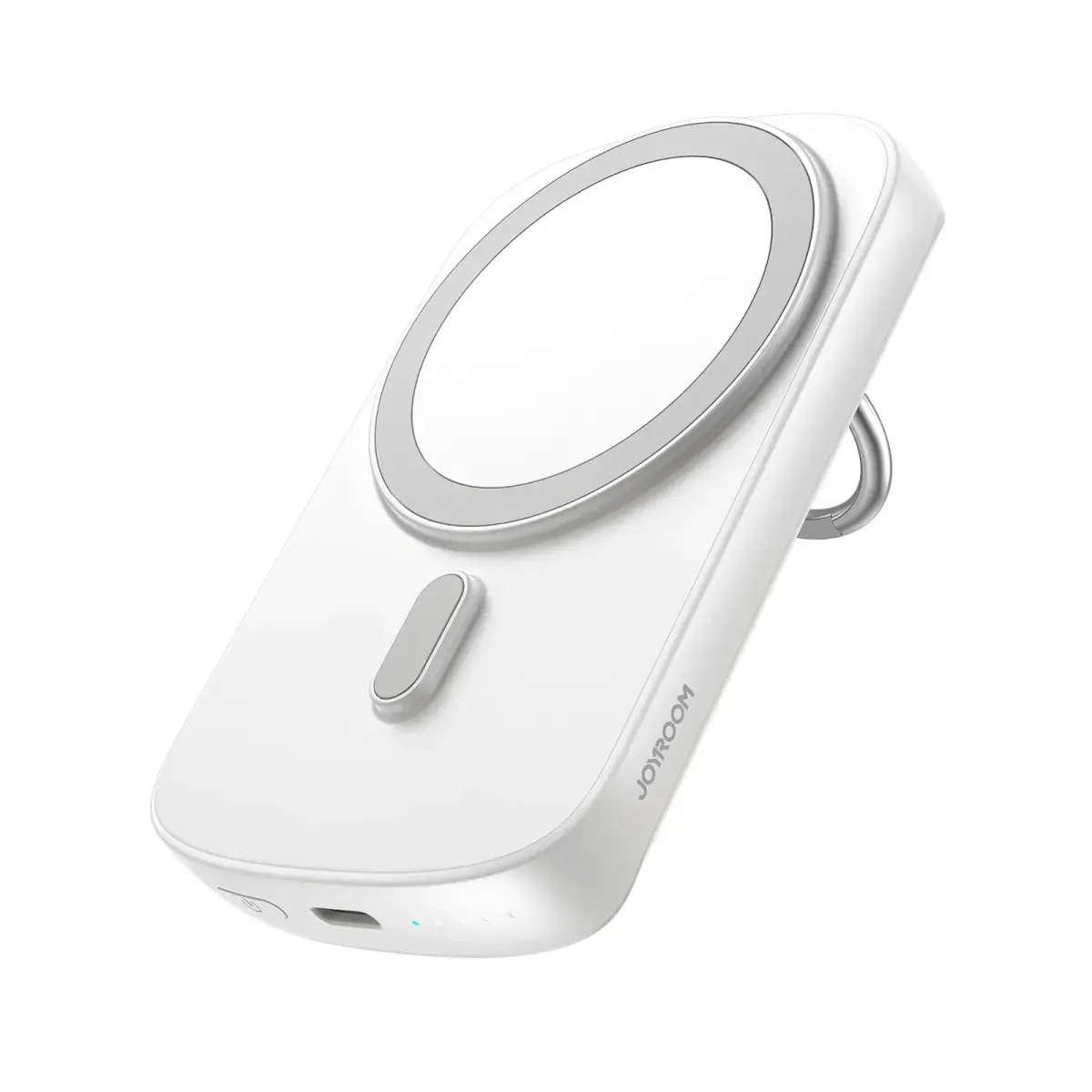 JOYROOM JR-W030 Ring and Stand up to 20W Built-in Super Strong Magnetic Wireless Power Bank – Color: White – View 1