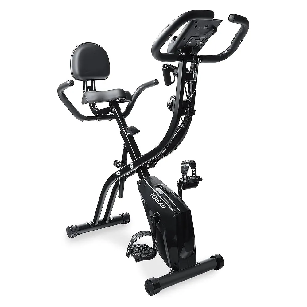 Folding Upright Exercise Bike with Adjustable Resistance   – View 1