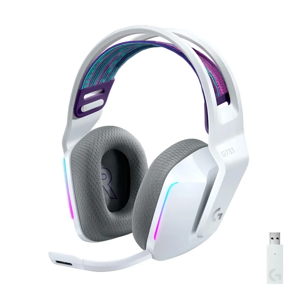 Logitech G733 LIGHTSPEED Wireless RGB Gaming Headset – Color: White – View 1
