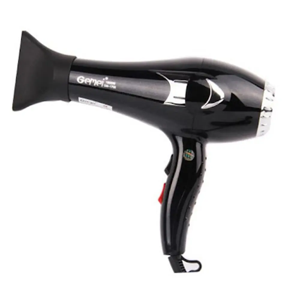 Gemei GM-1705 Professional AC Motor 1800W Hair Dryer  – Color: Black – View 1