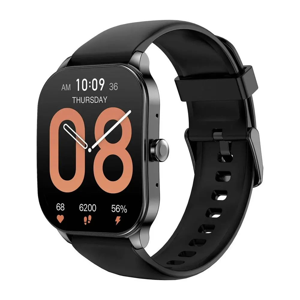 Amazfit Pop 3S Silicon AMOLED Display Smartwatch  – Color: Black – View 1