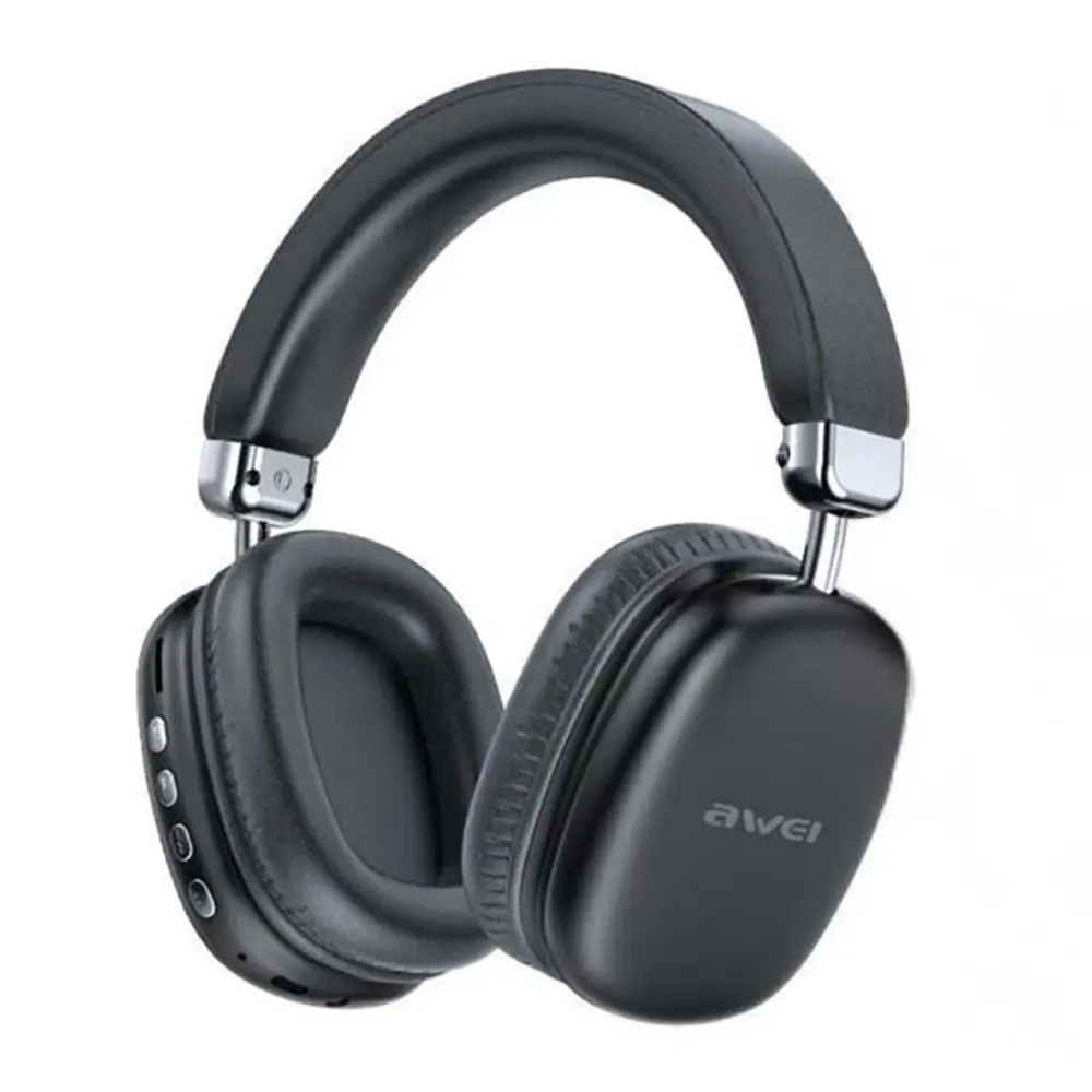 Awei AT7 Bluetooth Overhead Headphone With 40hour Music Playtime – Color: Black – View 1