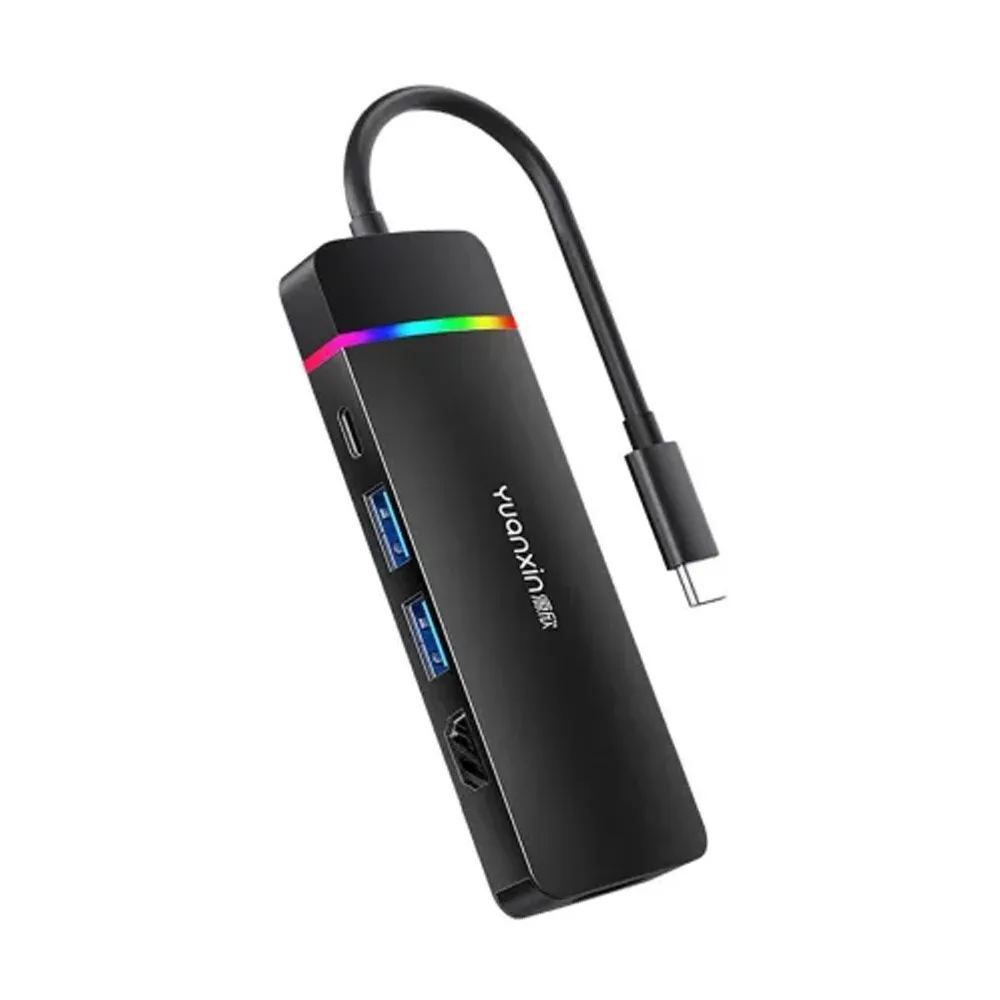 Yuanxin X-32035 Multiport 5 in 1 RGB Type C Hub – View 1