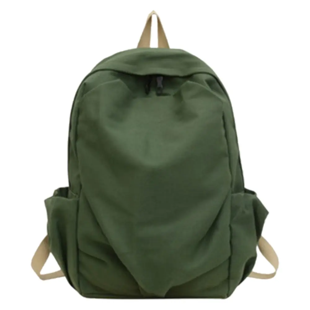 Vintage Style Simple Large Capacity Multicolor Backpack – Color: Green – View 1