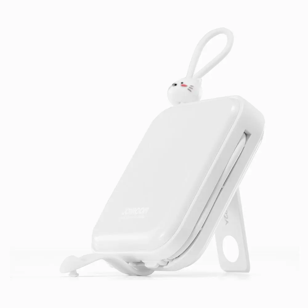 JOYROOM JR-L008 Cutie Series Kickstand LED indicator Power Bank  – Color: White – View 1