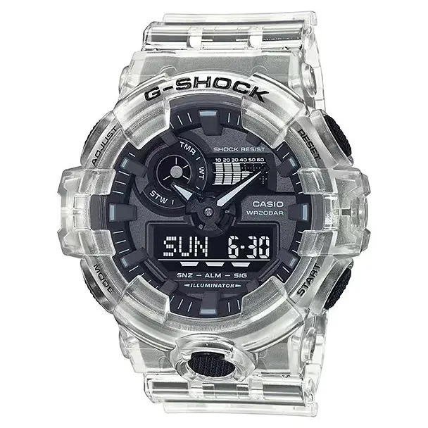 Casio GA-700SK-1A G-Shock Ethereal Skeleton Translucent Multipurpose Men's Watch – Dial Color: White, Strap Color: White – View 1