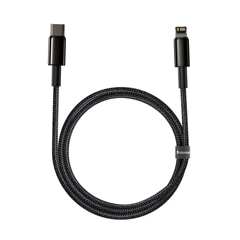 Baseus Tungsten Gold 20W PD USB-C to Lightning Fast Charging & Data Sync Cable – View 1